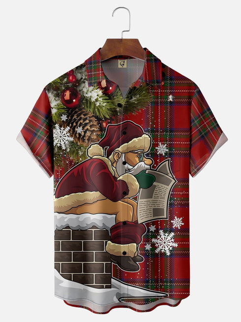 Men's Christmas Funny Graphic Short Sleeve Hawaiian Shirt